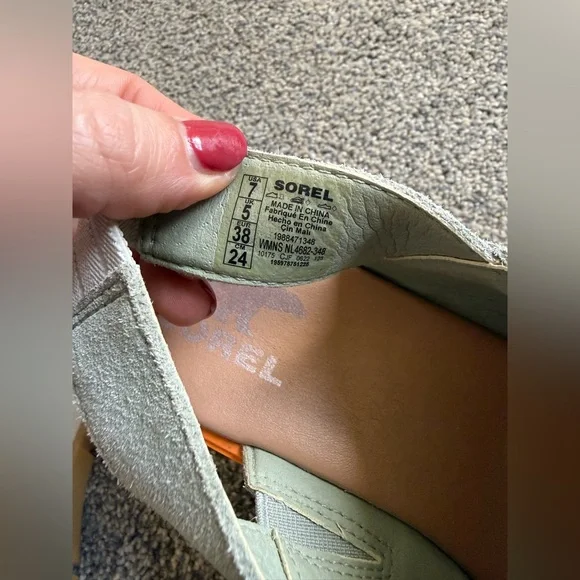 Sorel Women's Joanie III Slingback Wedge Sandals in Safari/Gum Size 7 —used - Picture 14 of 15